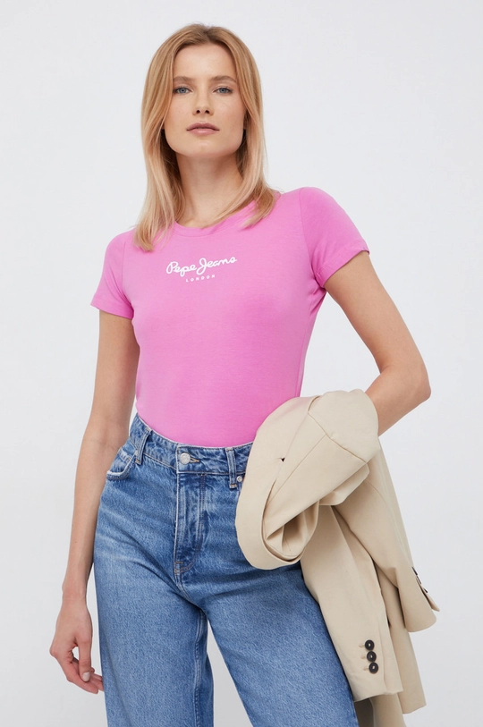 fioletowy Pepe Jeans t-shirt Damski