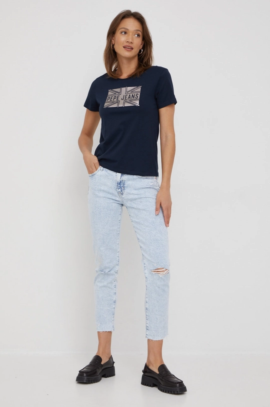 Pepe Jeans t-shirt bawełniany granatowy