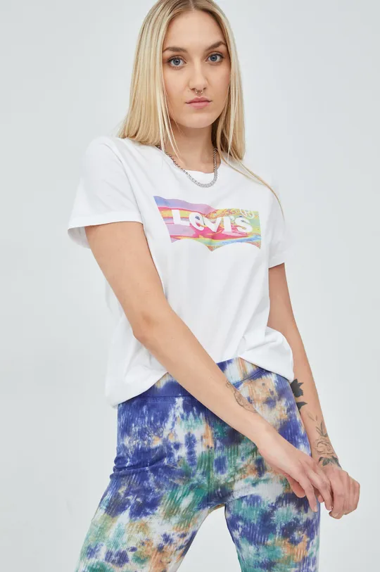 λευκό Βαμβακερό μπλουζάκι Levi's Γυναικεία