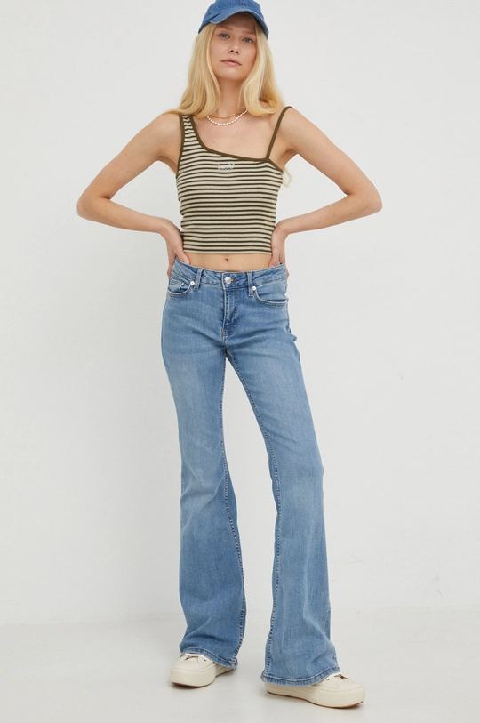 Pamučni top Levi's zelena