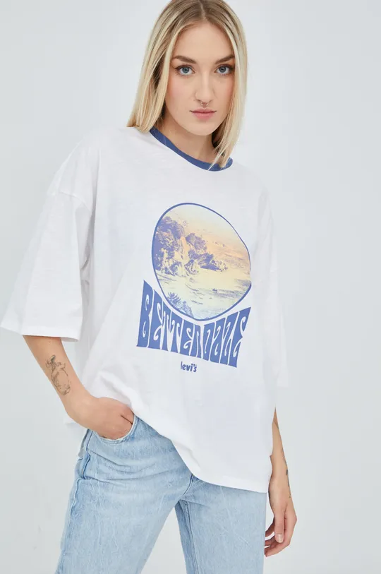 Levi's t-shirt bawełniany biały