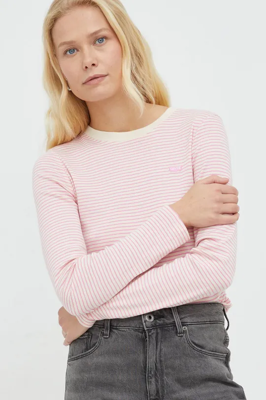 ροζ Βαμβακερή μπλούζα με μακριά μανίκια Levi's Γυναικεία