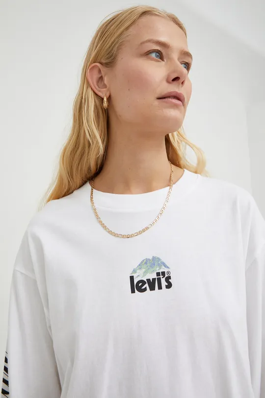 λευκό Βαμβακερή μπλούζα με μακριά μανίκια Levi's