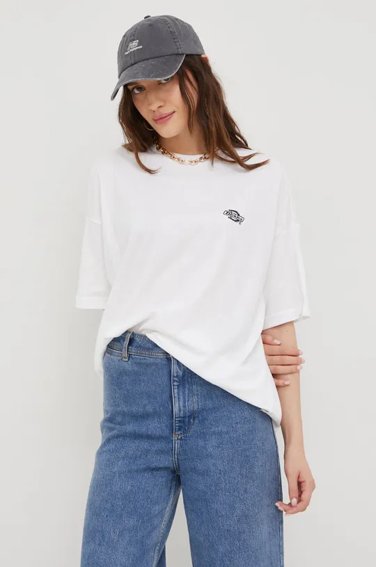 λευκό Dickies βαμβακερό μπλουζάκι Γυναικεία