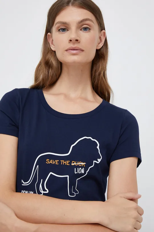 σκούρο μπλε Βαμβακερό μπλουζάκι Save The Duck