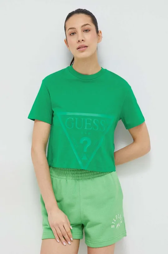 zielony Guess t-shirt bawełniany ADELE