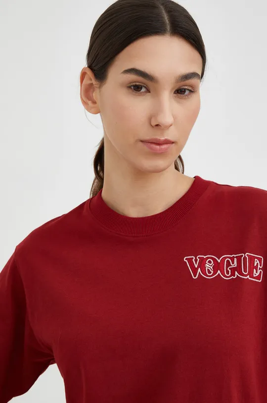 burgundské Bavlnené tričko Puma X Vogue