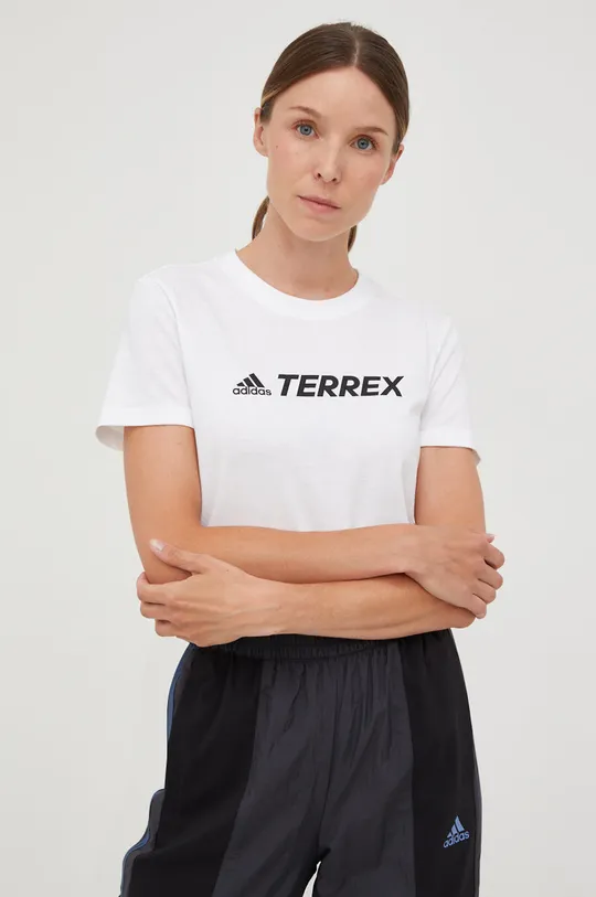 λευκό Μπλουζάκι adidas TERREX Logo Γυναικεία