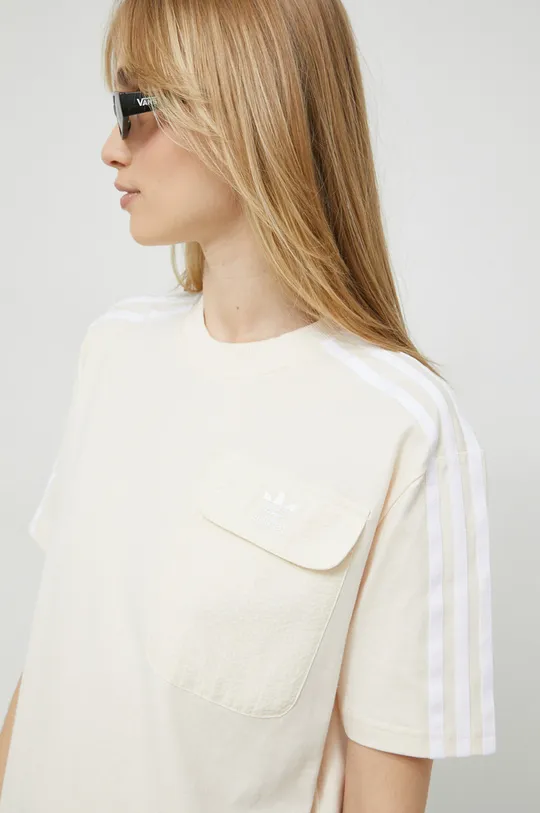 μπεζ Βαμβακερό μπλουζάκι adidas Originals