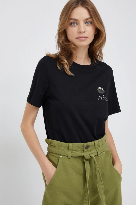 czarny Scotch & Soda t-shirt bawełniany Damski