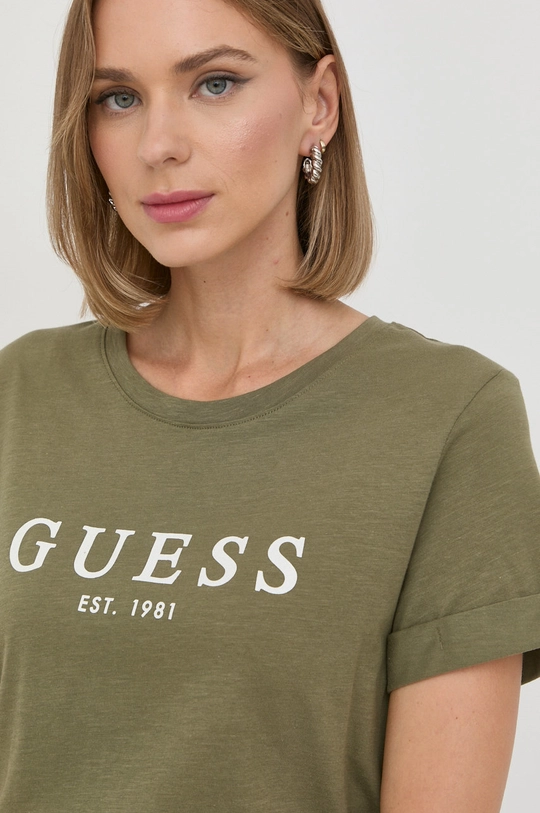 zielony Guess t-shirt bawełniany