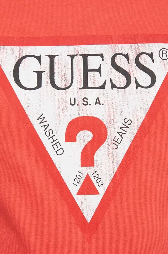 rdeča Bombažna kratka majica Guess