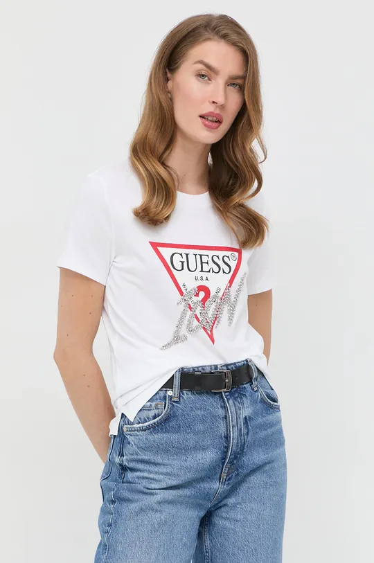 bijela Pamučna majica Guess