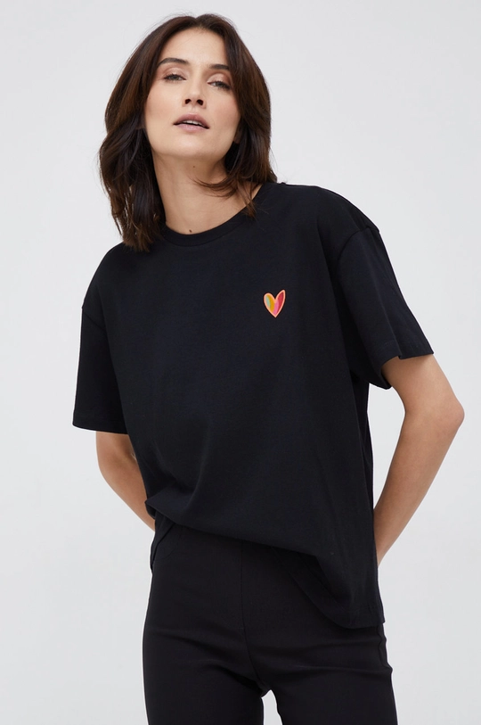 czarny PS Paul Smith t-shirt bawełniany