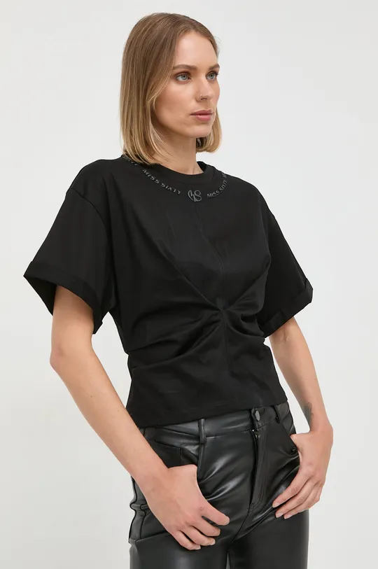 μαύρο Βαμβακερό μπλουζάκι Miss Sixty