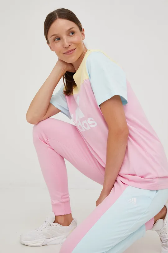 πολύχρωμο Βαμβακερό μπλουζάκι adidas
