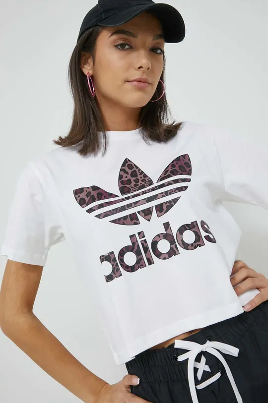 bela Bombažna kratka majica adidas Originals Ženski