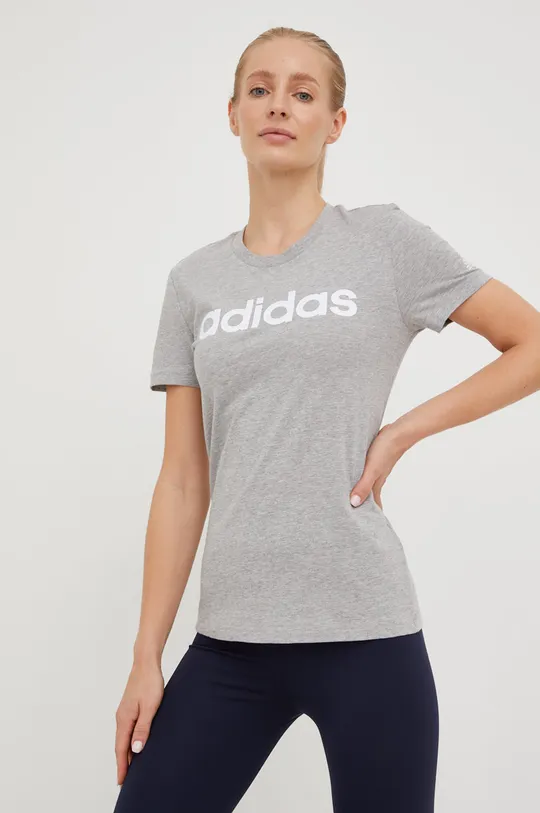 szary adidas t-shirt bawełniany