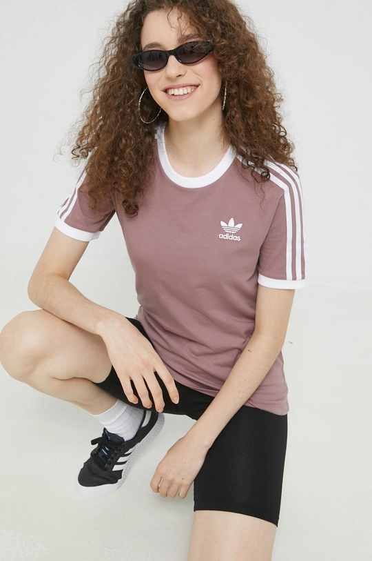 adidas Originals pamut póló lila