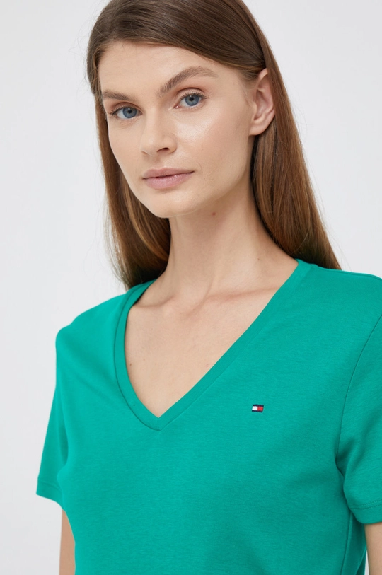 zielony Tommy Hilfiger t-shirt bawełniany