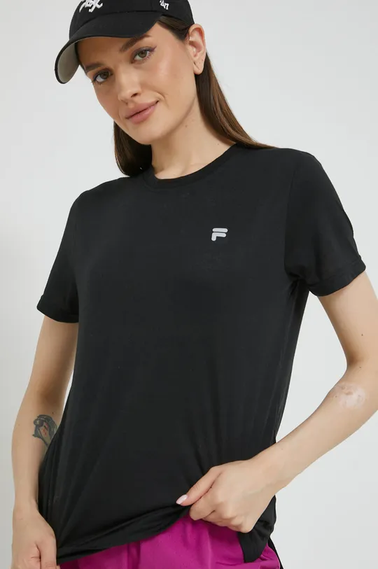 μαύρο Μπλουζάκι προπόνησης Fila Rabaraba Γυναικεία