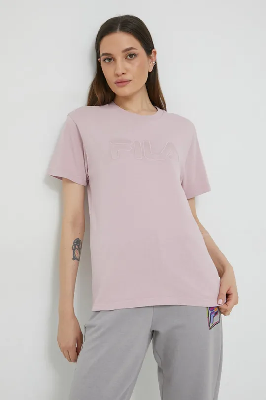 roza Bombažna kratka majica Fila Ženski