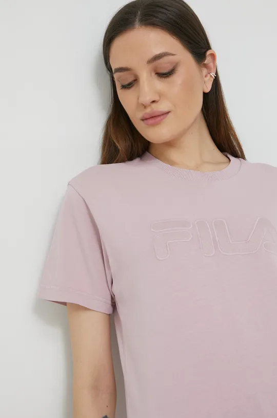 różowy Fila t-shirt bawełniany
