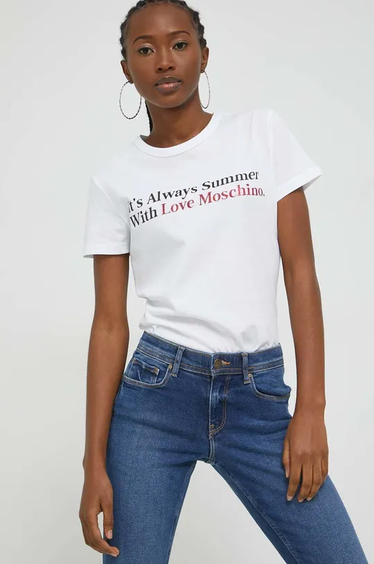 Βαμβακερό μπλουζάκι Love Moschino  100% Βαμβάκι