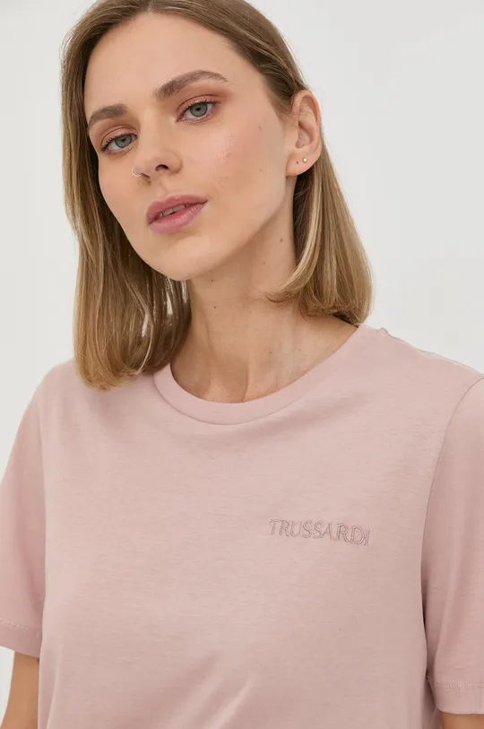ružová Bavlnené tričko Trussardi