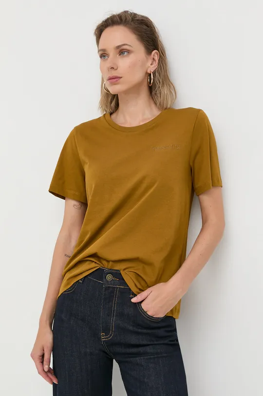 πράσινο Βαμβακερό μπλουζάκι Trussardi Γυναικεία