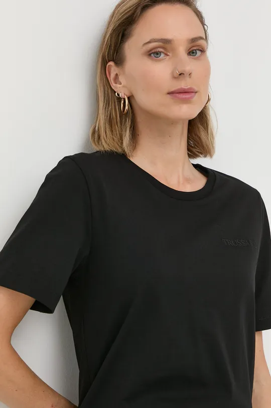 Βαμβακερό μπλουζάκι Trussardi Γυναικεία