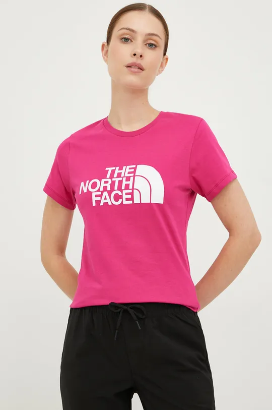 fioletowy The North Face t-shirt bawełniany Damski