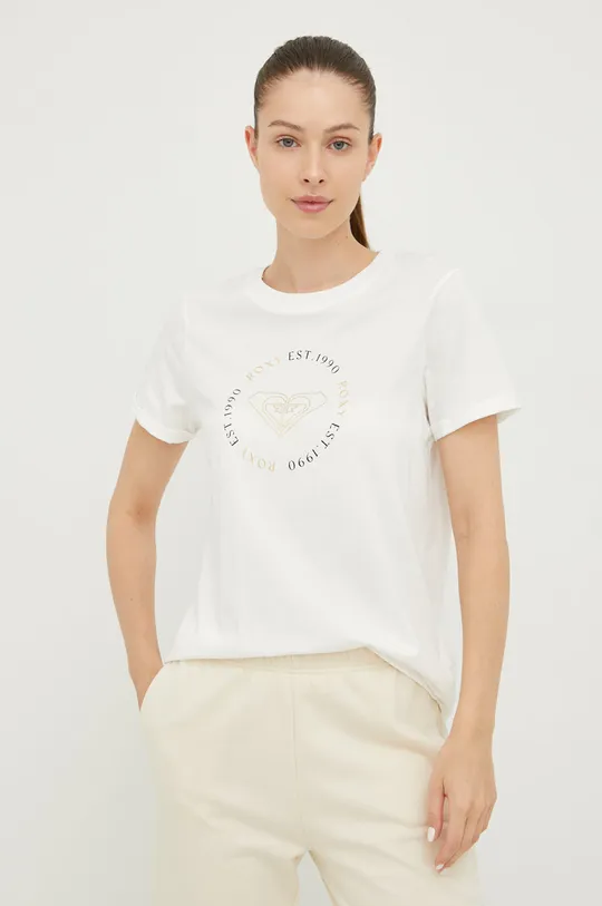 biały Roxy t-shirt bawełniany Damski