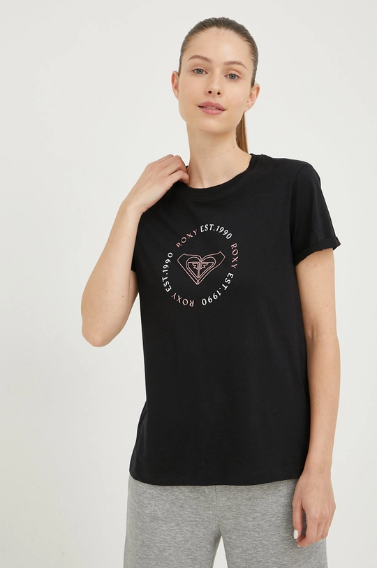 Roxy t-shirt bawełniany czarny