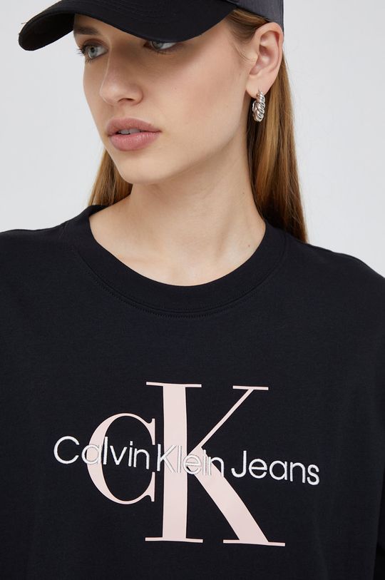 negru Calvin Klein Jeans tricou din bumbac