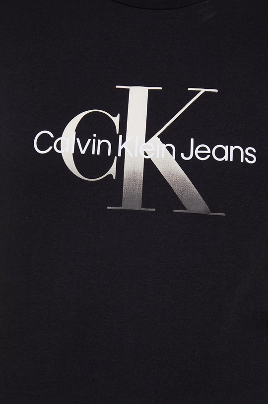 črna Bombažna kratka majica Calvin Klein Jeans