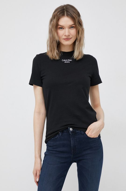 černá Bavlněné tričko Calvin Klein Jeans Dámský