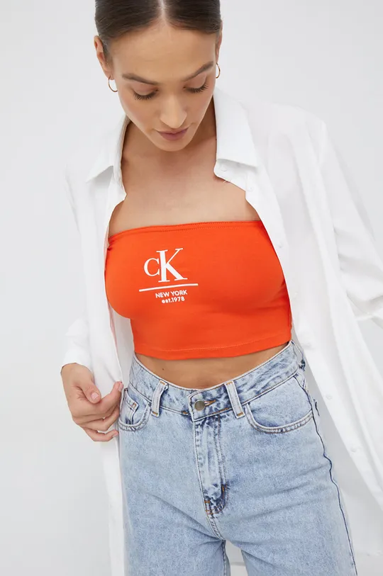 πορτοκαλί Top Calvin Klein Jeans Γυναικεία