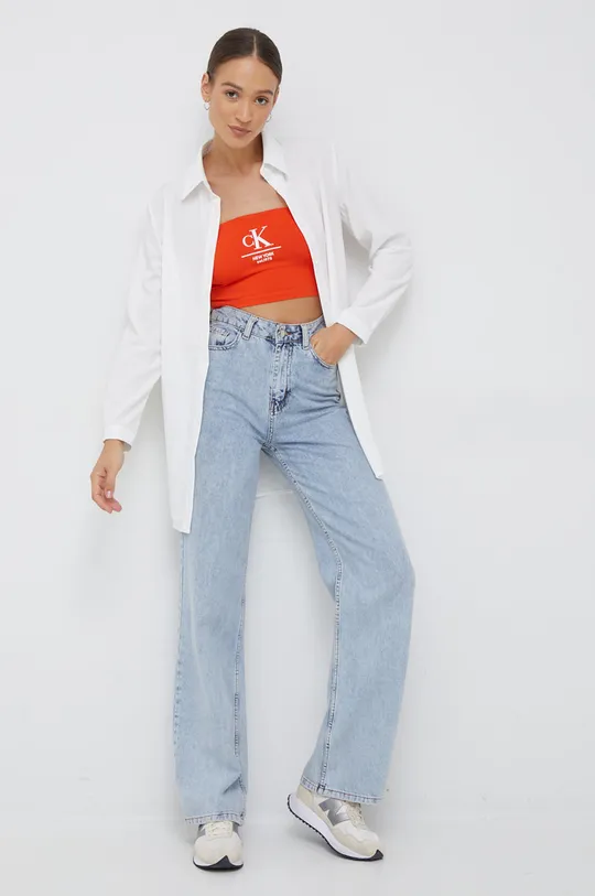 Top Calvin Klein Jeans πορτοκαλί