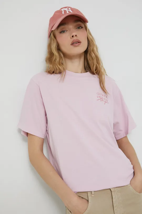ροζ Μπλουζάκι HUGO Γυναικεία
