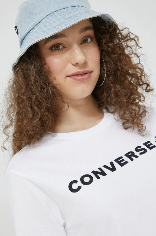 biały Converse t-shirt bawełniany