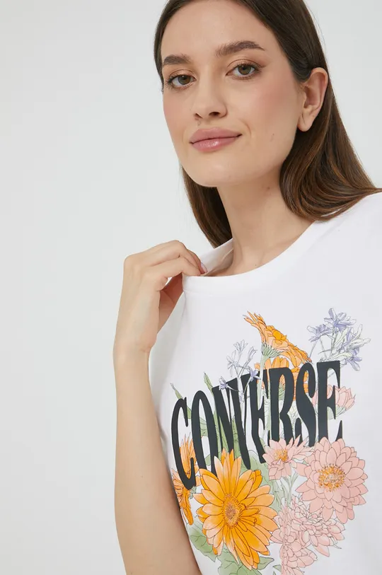 λευκό Βαμβακερό μπλουζάκι Converse