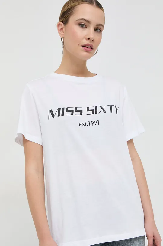 bela Bombažna kratka majica Miss Sixty Ženski