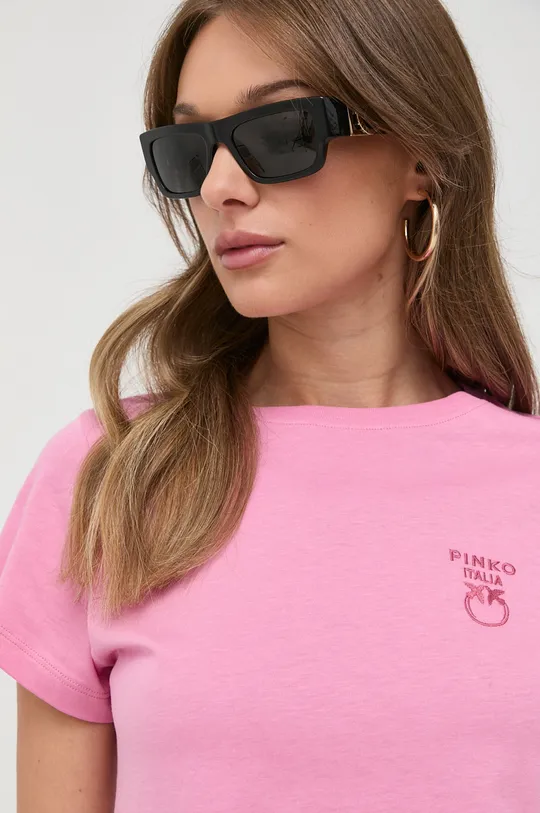 розовый Хлопковая футболка Pinko