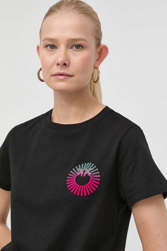 czarny Pinko t-shirt bawełniany