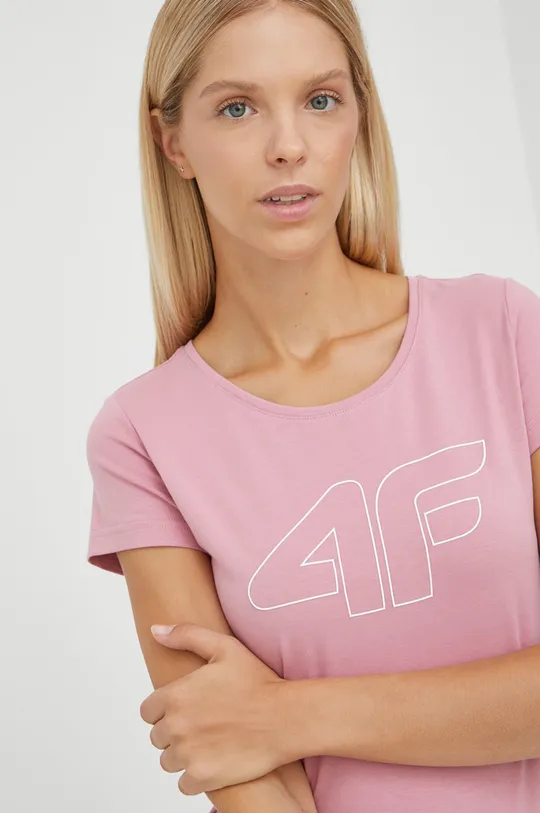 ροζ Μπλουζάκι 4F Γυναικεία