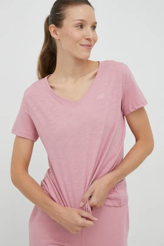 рожевий Бавовняна футболка 4F Жіночий