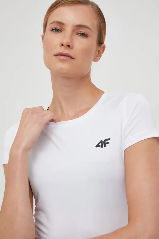 biały 4F t-shirt treningowy