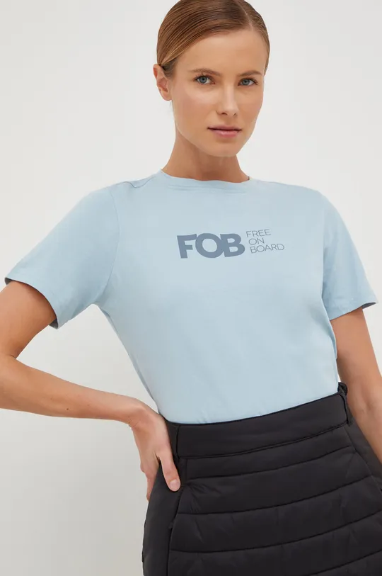μπλε Βαμβακερό μπλουζάκι 4F Γυναικεία