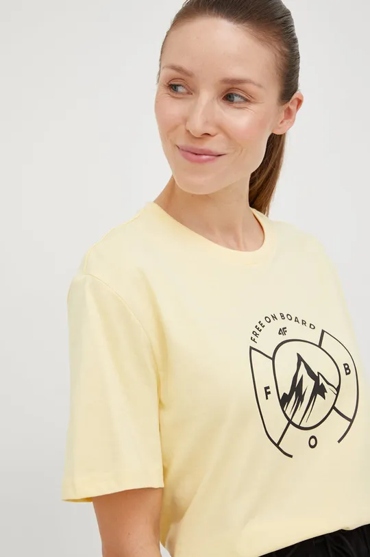 жёлтый Хлопковая футболка 4F